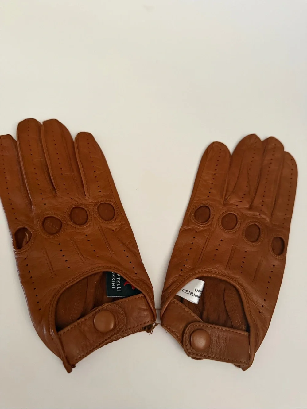 Fratelli Orsini Soft Leather Driving Gloves Brown Made In Italy Women’s 6.5 NWOT